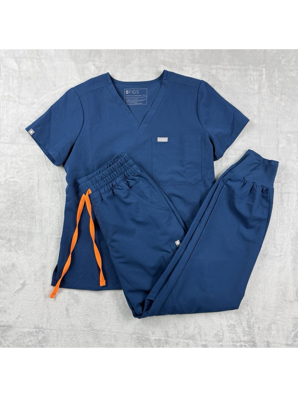 FIGS SCRUBS Womens XS/P Catarina One Pocket Top Joggers Set Mariner Blue Uniform